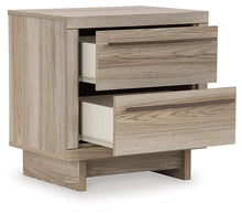 Load image into Gallery viewer, Hasbrick King Panel Headboard with Mirrored Dresser, Chest and 2 Nightstands
