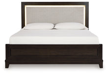 Load image into Gallery viewer, Neymorton Queen Upholstered Panel Bed with Dresser and 2 Nightstands
