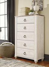 Load image into Gallery viewer, Willowton King Panel Bed with Mirrored Dresser and Chest
