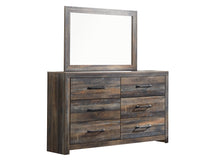 Load image into Gallery viewer, Drystan Queen Panel Bed with Mirrored Dresser
