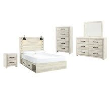 Load image into Gallery viewer, Cambeck  Panel Bed With 4 Storage Drawers With Mirrored Dresser, Chest And Nightstand
