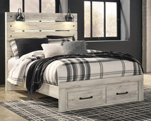 Load image into Gallery viewer, Cambeck  Panel Bed With 2 Storage Drawers With Mirrored Dresser And 2 Nightstands
