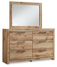 Load image into Gallery viewer, Hyanna Twin Panel Headboard with Mirrored Dresser and 2 Nightstands

