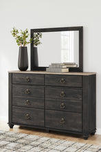 Load image into Gallery viewer, Nanforth King/California King Panel Headboard with Mirrored Dresser
